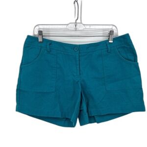 The Limited Sexy Drew Linen Blend Casual Coastal Shorts Green Size 12